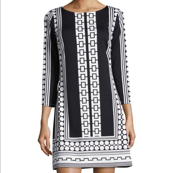 JB by Julie Brown Dresses & Skirts - Julie Brown Moonstone Merrie Shift Dress Women’s Size M Geometric Stretch Knit